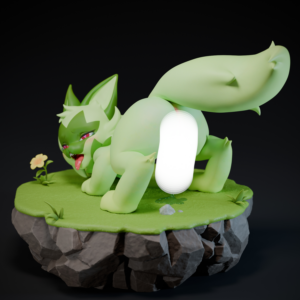 Spirit Demon studio – Little Green Fur Cat - Figure