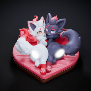 Pre-order | LingMo studio - Black-White Wolf Twins Figure