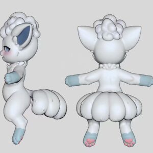 Pre-order | LingMo studio - White Fur Fox Sister - Silicone doll - Canine pussy