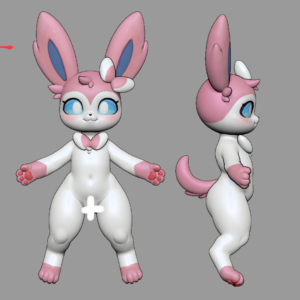 Pre-order | LingMo studio – Pink-White Cat Anthro – Silicone Doll