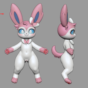 Pre-order | LingMo studio – Pink-White Cat Anthro – Silicone Doll
