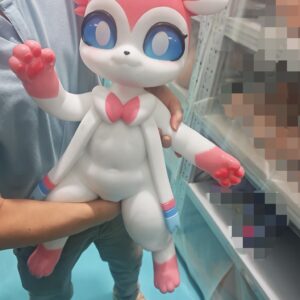 Pre-order | LingMo studio – Pink-White Cat Anthro – Silicone Doll