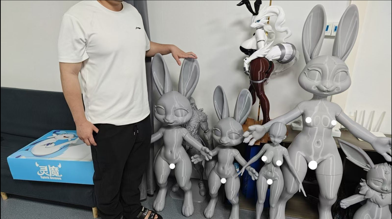 Pre-order | LingMo studio – Rabbit Anthro – Silicone Doll - Image 4