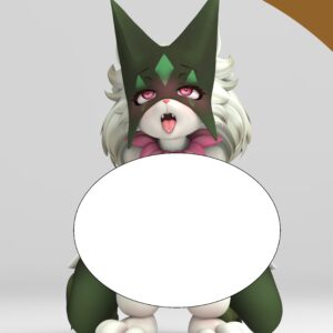 Pre-order | TAA studio – Green Fur Masked Cat Anthro – Silicone Doll